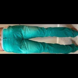 Scotch and soda men’s Ralston green jeans.
